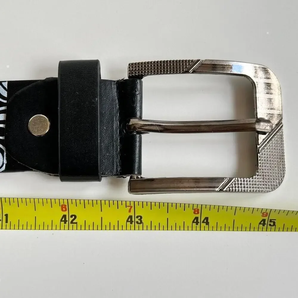 y2k style black skeleton skull goth emo black belt